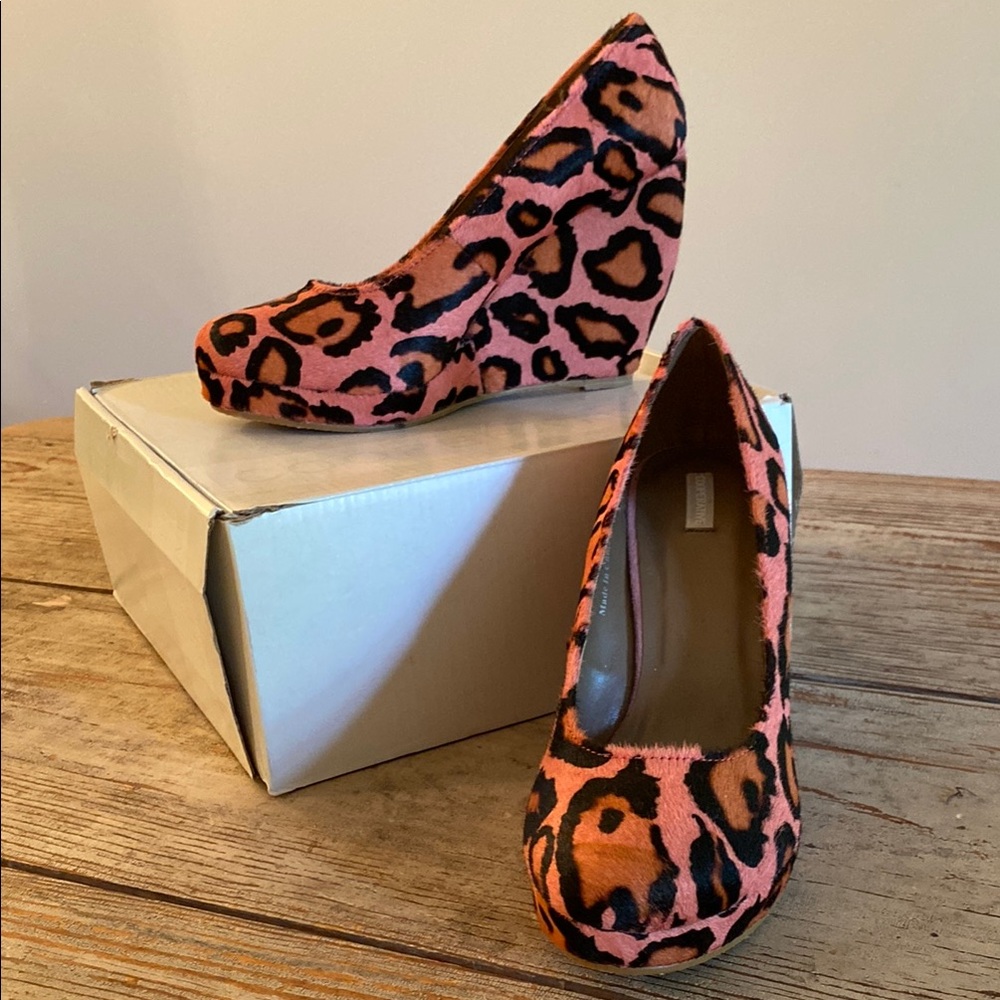 Leopard Print Wedge Heels